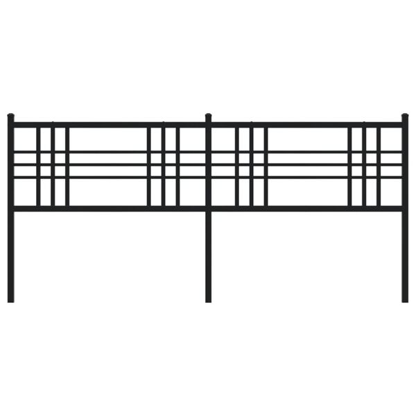 vidaXL Sengegavl i metall svart 180 cm