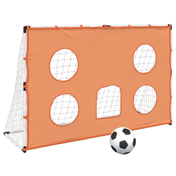 vidaXL Fotballm&aring;l for barn med m&aring;lmatte og ball 182x62x118 cm