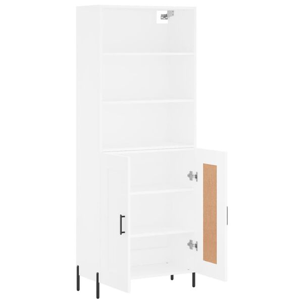 vidaXL Highboard hvit 69,5x34x180 cm konstruert tre