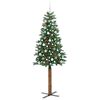 vidaXL Slim juletre med 300 LED grønn 210 cm PVC og Massivt Furu tre