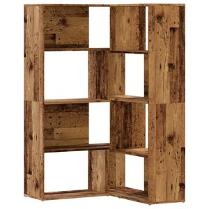 vidaXL Bokhylle hj&oslash;rne 4 lag gammelt tre 85x85x140 cm konstruert tre