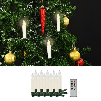 vidaXL Trådløse LED-stearinlys med fjernkontroll 10 stk varm hvit