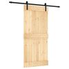 vidaXL Skyved&oslash;r Naturlig og svart 95 x 210 cm Massiv Furu Tre