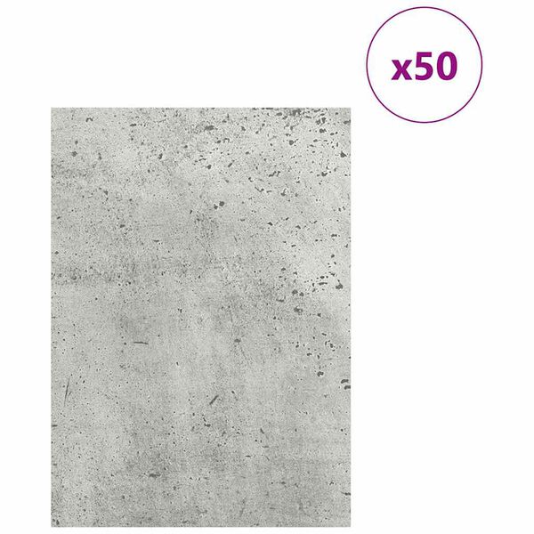 vidaXL Dekorpaneler 50 pcs Betonggr&aring; 15 x 21 x 0.27 cm Konstruert tre