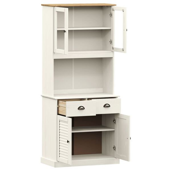 vidaXL Highboard VIGO hvit 78x40x175 cm heltre furu