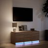 vidaXL TV-benk med LED brun eik 97x34x40 cm konstruert tre