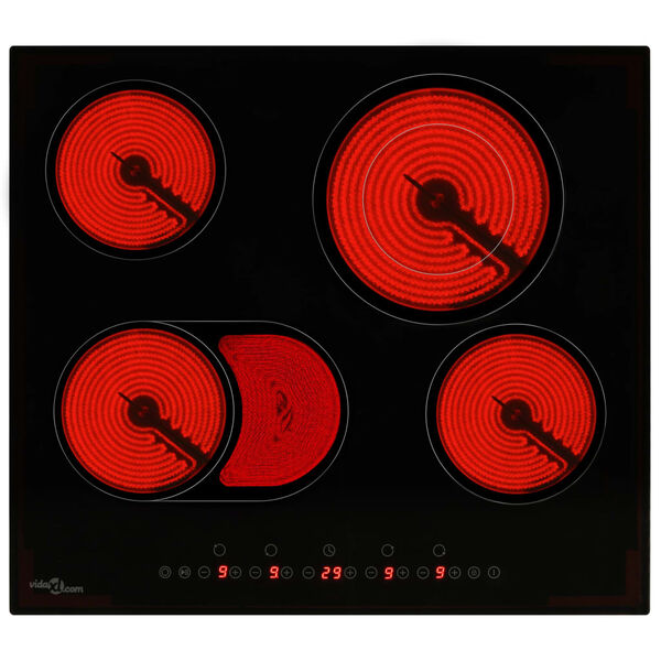 vidaXL Keramisk komfyr med 4 brennere berøringskontroll 6600 W