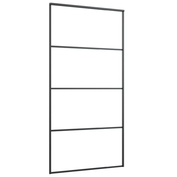 vidaXL Skyved&oslash;r aluminium og ESG-glass 102,5x205 cm svart