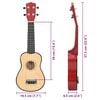 vidaXL Sopran-ukulele sett med veske for barn lyst tre 23"