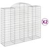 vidaXL Gabionkurver buede 2 stk 200x50x160/180 cm galvanisert jern