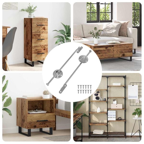 vidaXL Gass St&oslash;ttestang 2 pcs s&oslash;lv 190 mm Jern