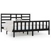 vidaXL Sengeramme svart heltre 180x200 cm Super King