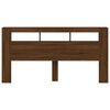 vidaXL Sengegavl med LED brun eik 200x18,5x103,5 cm konstruert tre
