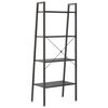 vidaXL Gulvhyller 4 etasjer svart 56x35x140 cm