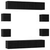 vidaXL TV-benksett 8 pcs 80 x 30 x 30 cm Svart eik Konstruert tre