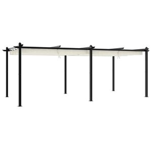 vidaXL Hagepaviljong med uttrekkbar tak kremhvit 3x6 m aluminium