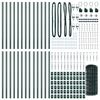 vidaXL Gjerde med stolpe gr&oslash;nn 0,4 x 50 m St&aring;l og PVC