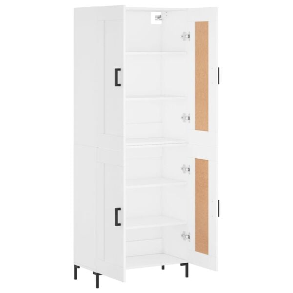 vidaXL Highboard hvit 69,5x34x180 cm konstruert tre