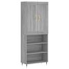 vidaXL Highboard gr&aring; sonoma 69,5x34x180 cm konstruert tre