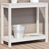 vidaXL Pottebord med hylle hvit 82,5x35x75 cm heltre furu