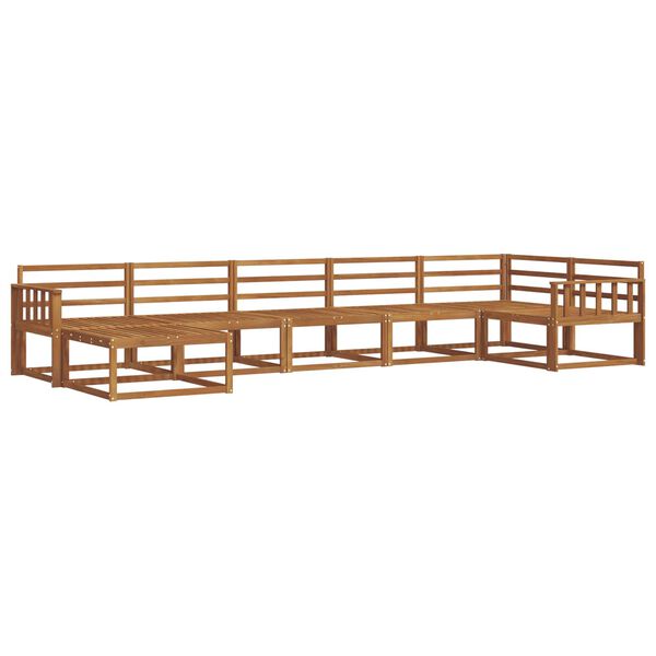 vidaXL Utend&oslash;rs sofa-sett 7 pcs Naturlig Solid akasietre