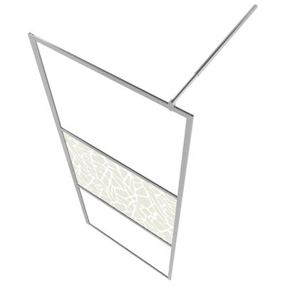 vidaXL Dusjvegg ESG-glass med steindesign 90x195 cm
