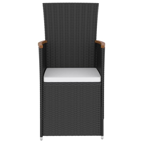 vidaXL Utendørs spisestue med puter 5 deler polyrotting svart