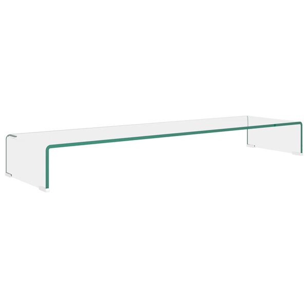 vidaXL TV-benk glass klar 110x30x13 cm