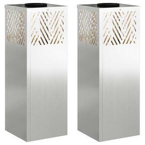 vidaXL Solenergi LED stibelys 2 stk. Varmhvit 18 x 18 x 50 cm