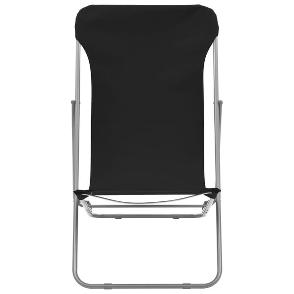 vidaXL Sammenleggbare strandstoler 2 stk stål og oxfordstoff svart