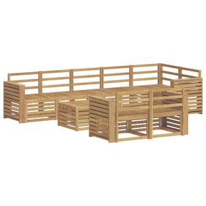 vidaXL Utend&oslash;rs sofa-sett 9 pcs Hvit 59 x 59 x 37 cm Solid akasietre