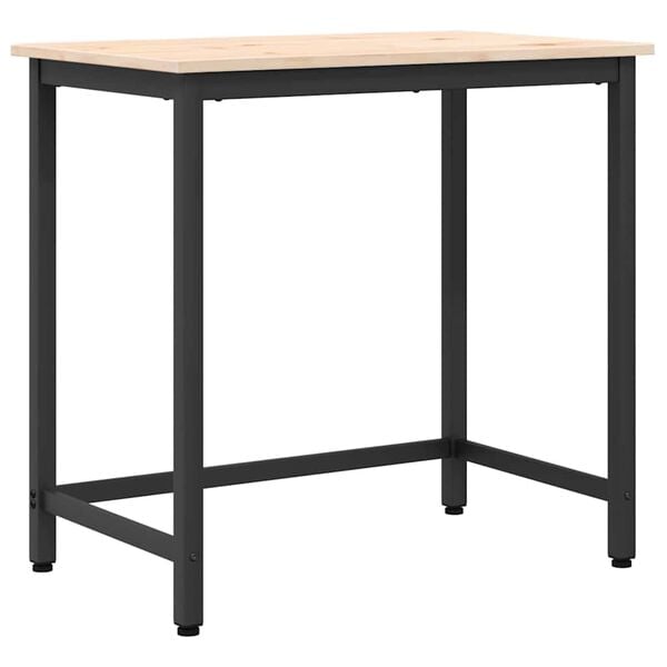 vidaXL bord Naturlig 80 x 50 x 77 cm Konstruksjonsvirke og st&aring;l
