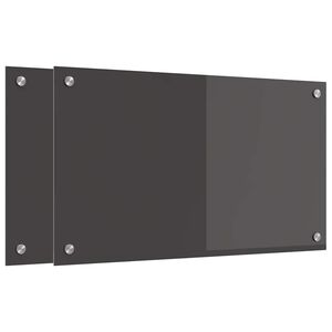 vidaXL Kj&oslash;kkenbenkplate 2 stk. M&oslash;rkegr&aring; 70 x 40 cm herdet glass