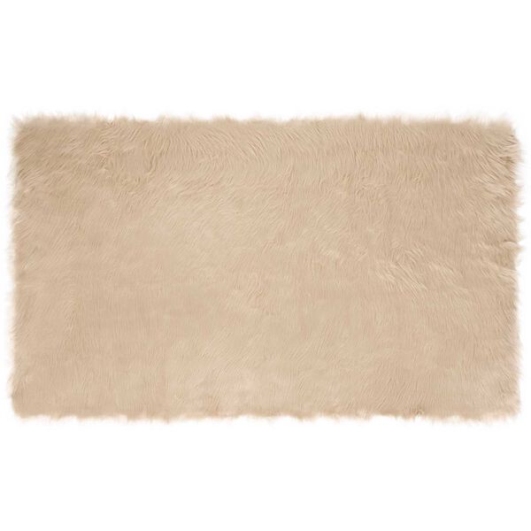 vidaXL Faux Skinnmatte Tafalla Beige 100 x 200 cm Polyester