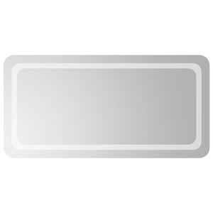 vidaXL LED Badevindu med speil Gjennomsiktig 100 x 50 cm herdet glass