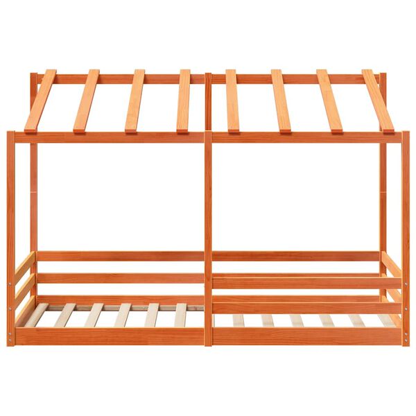 vidaXL Tak for barneseng voksbrun 100x200 cm heltre furu