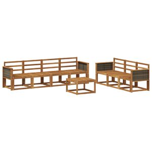 vidaXL Utend&oslash;rs sofa-sett 7 pcs Naturlig Solid akasietre