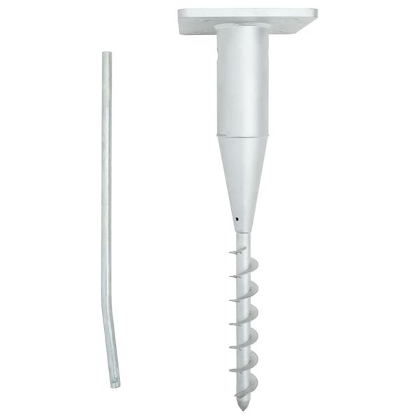 vidaXL Parasollfot som skrus i bakken med stang s&oslash;lv 16x16x52 cm st&aring;l