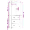vidaXL Highboard sonoma eik 69,5x34x180 cm konstruert tre