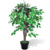 vidaXL Kunstig Ficus med Potte 90 cm