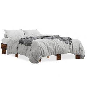 vidaXL Sengeramme r&oslash;kt eik 140x200 cm konstruert tre og metall