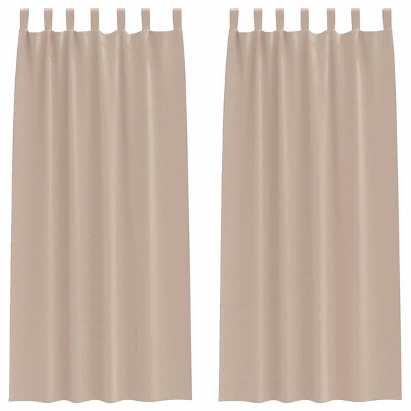 vidaXL M&oslash;rkleggende Gardiner med Ringer 2 pcs Gr&aring;brun 225 x 140 cm