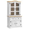 vidaXL Serviesskap Corona Hvit 100 x 48,5 x 179 cm Massiv furu