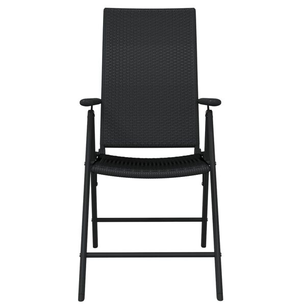 vidaXL Utendørs spisestue 7 deler svart