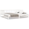 vidaXL Uttrekkbar dagseng hvit 2x(90x200) cm heltre furu