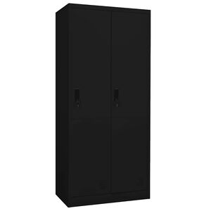 vidaXL Garderobe svart 80x50x180 cm st&aring;l