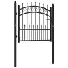 vidaXL Gjerdeport Emmen med pigger st&aring;l 104x87 cm svart