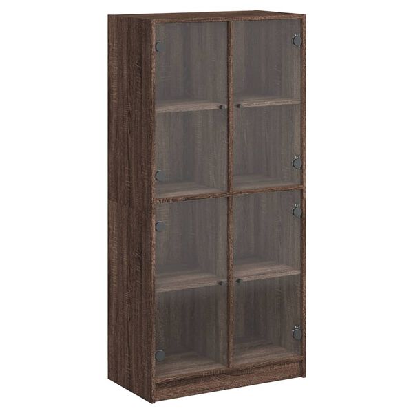 vidaXL Highboard med d&oslash;rer brun eik 68x37x142 cm konstruert tre