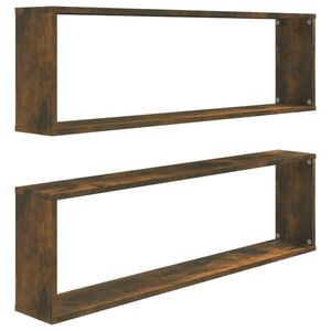 vidaXL Vegghyller kube 2 stk r&oslash;kt eik 100x15x30 cm konstruert tre