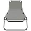 vidaXL Sammenleggbar solstol 1-person Gr&aring; 56 x 189 x 87cm stoff